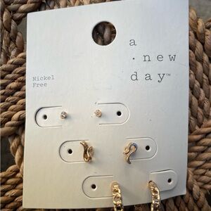 A New Day Gold and Silver Earring Set